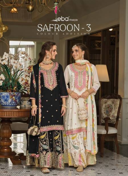 Safroon Vol 3 By Eba Heavy Wedding Wear Readymade Suits 
 Catalog